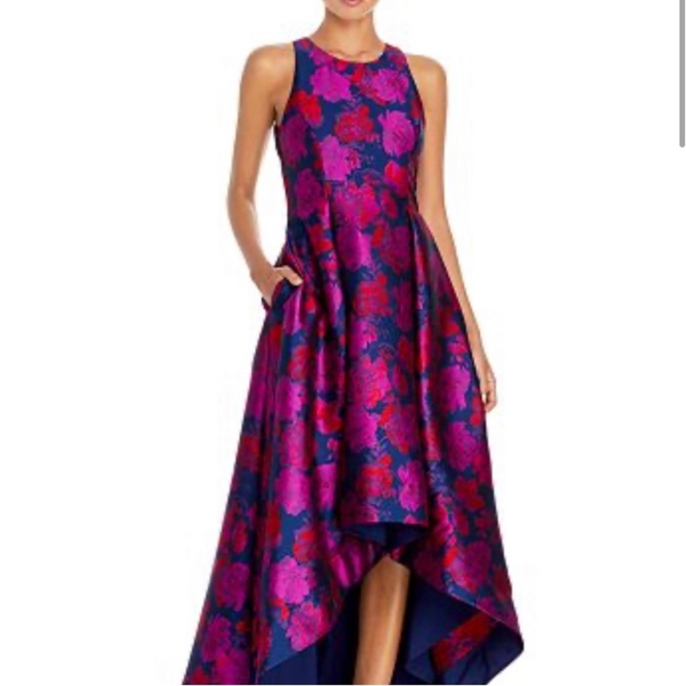 Aidan Mattox High Low Jacquard dress